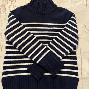 J. Crew Navy and White Striped Sweater